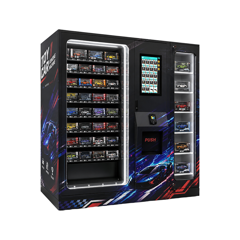 WEIMI WM900 Modellauto-Verkaufsautomat mit verpackten Sammlerstücken, Touchscreen und beleuchtetem Seitendisplay